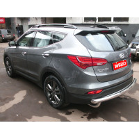 Защита заднего бампера нерж. Hyundai Santa Fe 2012+ (60mm)