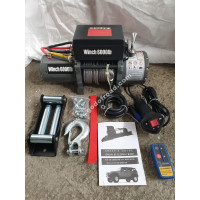 Лебедка электрическая 12V 6000lbs / 2722 кг (блок управления влагозащищен) (3 контакта)